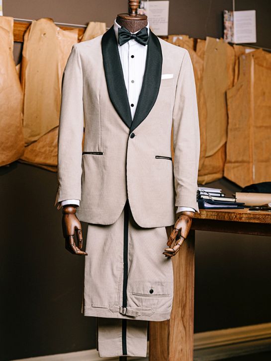 Beige tuxedo